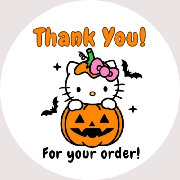 Hello Kitty Other - ♥️ 5x25 / 60 Thank you Stickers Halloween Hello Kitty